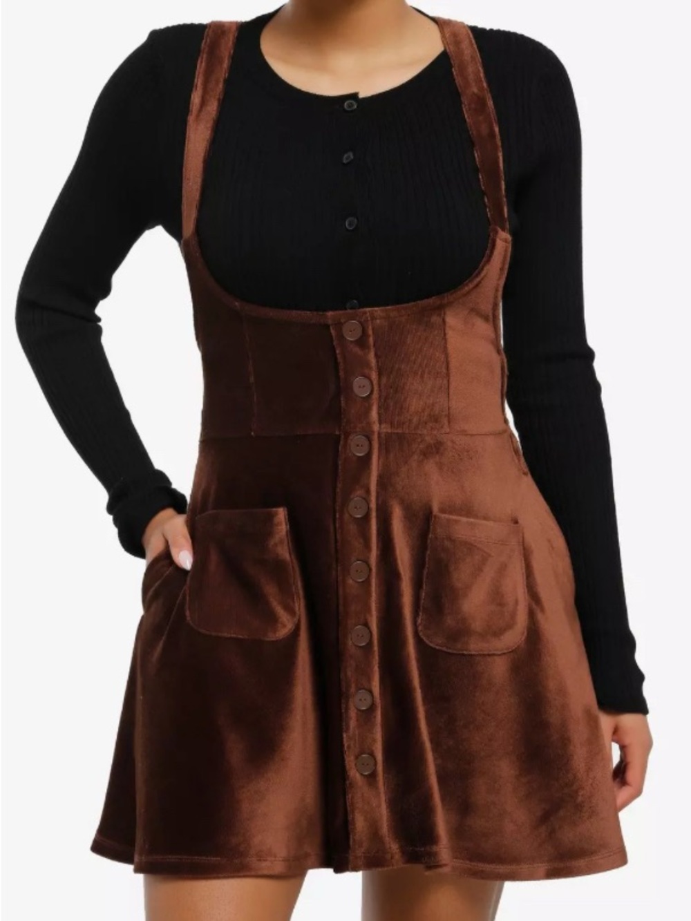 Thorn & Fable Brown Suspender Skirt